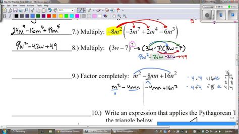 AT Algebra 2 Semester 2 Practice Final 2014 Video 2 YouTube