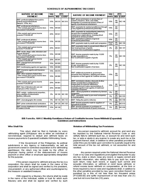 ATC Codes 2024 PDF Withholding Tax Tax Refund - Scribd