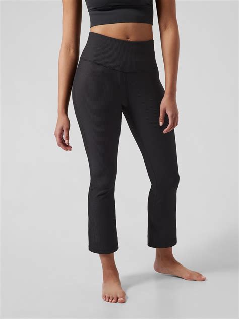 ATHLETA Elation Rib Crop Flare Pant L LARGE Black, High-Rise Yoga Pants …