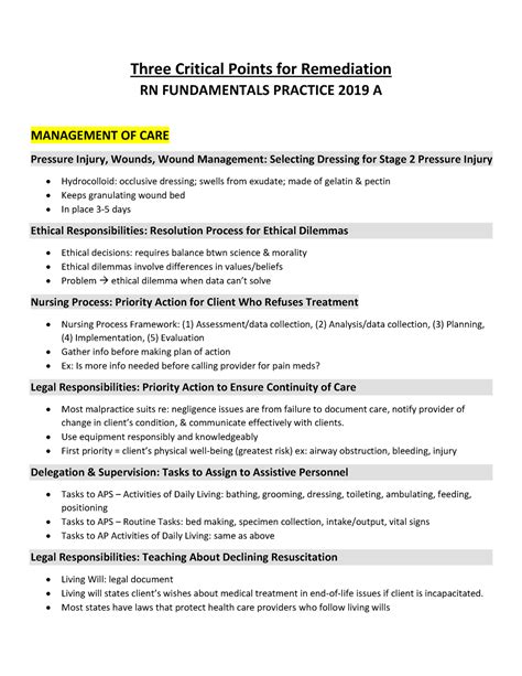 ATI Example of 3 Critical Points Remediation Three Critical Points