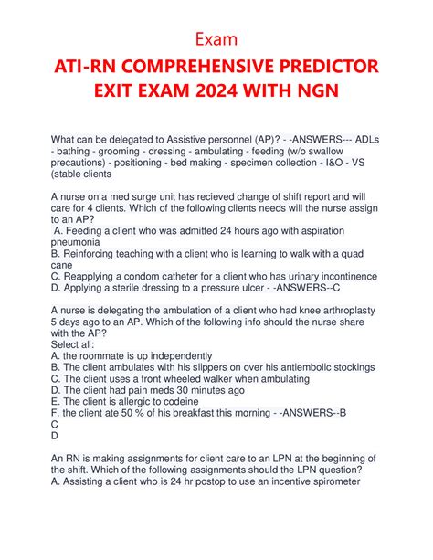 ATI RN COMPREHENSIVE PREDICTOR 2024 - Docmerit