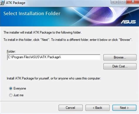 ATK Package install with windows 10 - where are the files