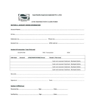 ATM Claim Form