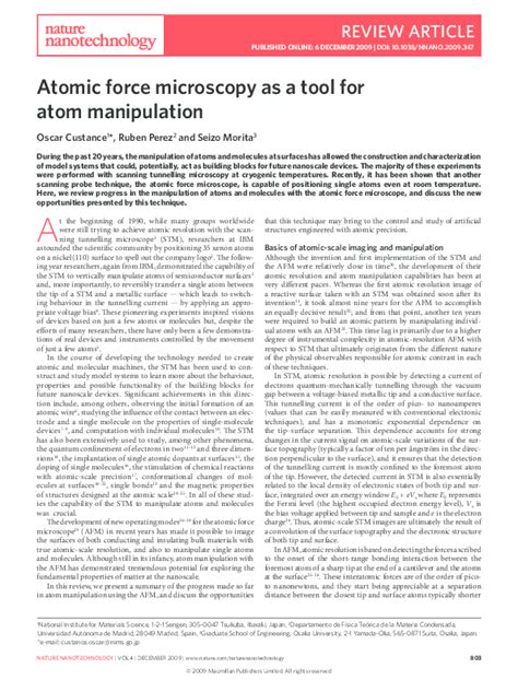 Atomic force microscopy as a tool for atom manipulation - wintechmobiles.com