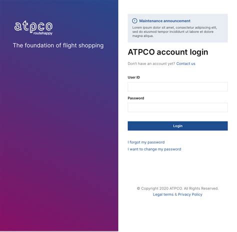 ATPCO Account Login