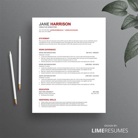 ATS friendly resume template with a matching cover letter and reference