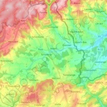 Attert topographic map, elevation, terrain - wintechmobiles.com