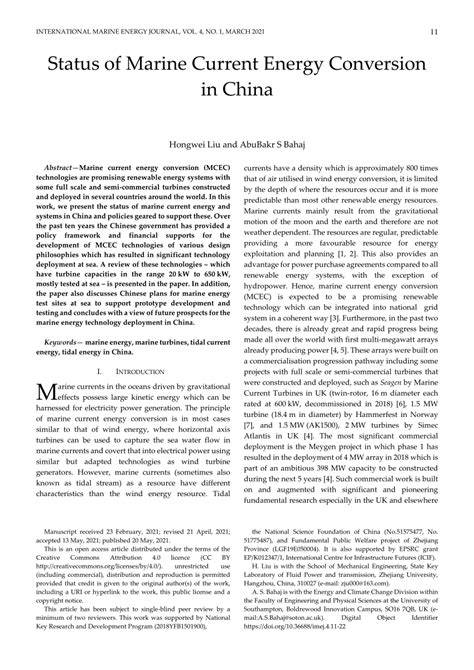 Attraction, Challenge and Current Status of Marine Current Energy ... - raincitystudios.com