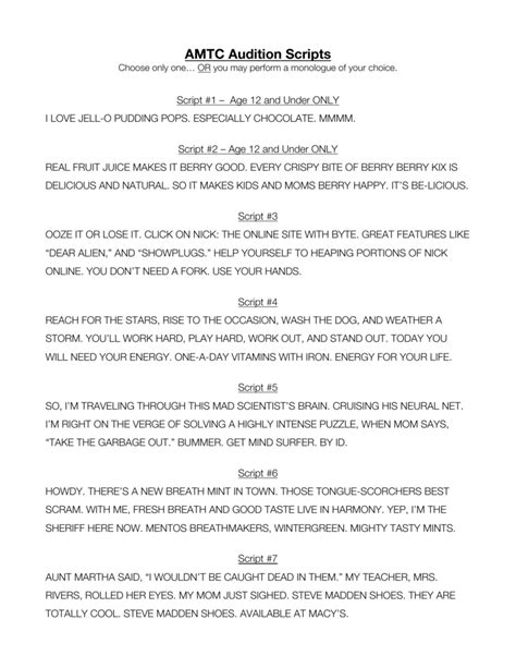 Audition Scripts - muktibox.com