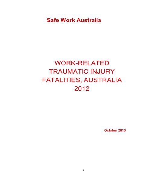 AUSTRALIA 2010 2011 Workrelatedtraumaticinjuryfatalities2010 11