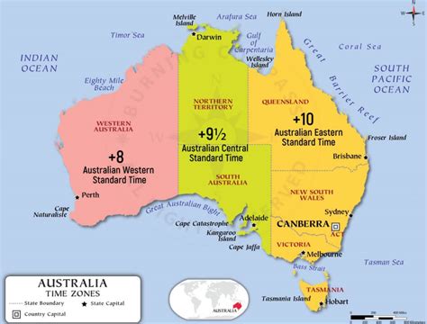 Australia Time Zones & Current Time - coolestguyplanet.net