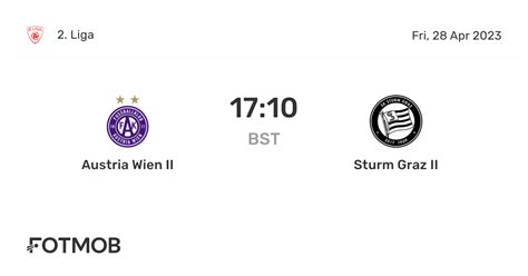 Austria Wien II vs Sturm Graz II - live score, predicted ... - FotMob - muktibox.com