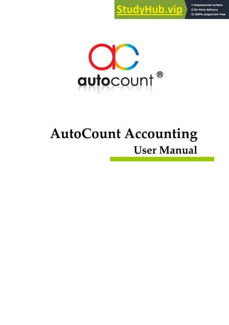 AUTOCOUNT MANUAL pdf