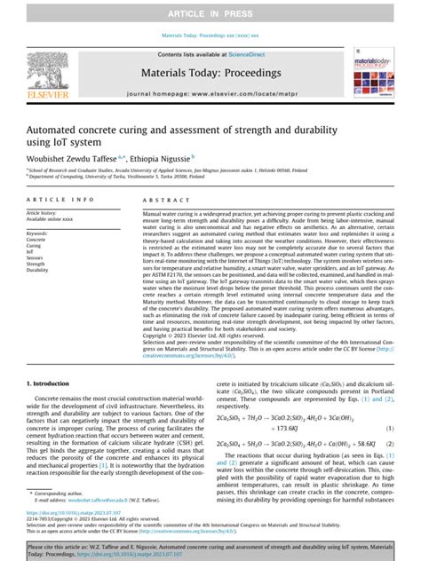 Automated concrete curing and assessment of strength and durability ... - coolestguyplanet.net