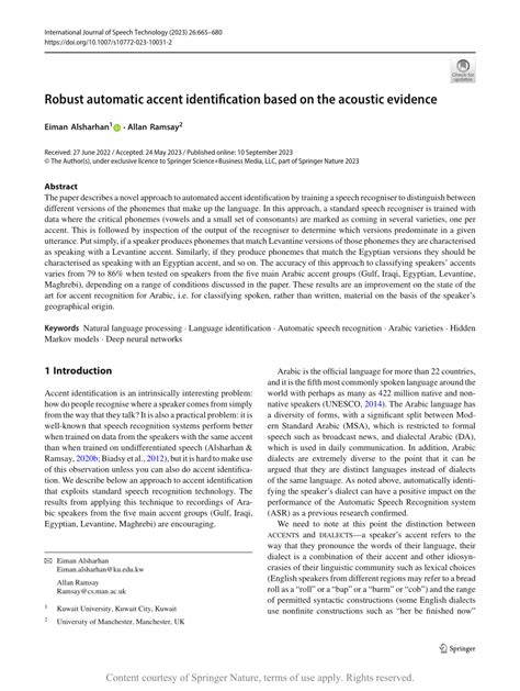 Automatic Accent Identification Using Less Data: a Shift ... - Springer - coolestguyplanet.net