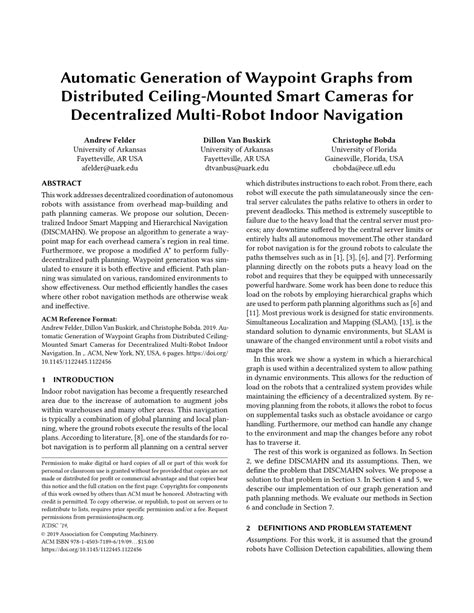 Automatic Generation of Waypoint Graphs from Distributed Ceiling ... - coolestguyplanet.net
