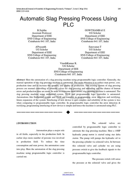 AUTOMATIC SLAG PRESSING PROCESS USING PLC pdf