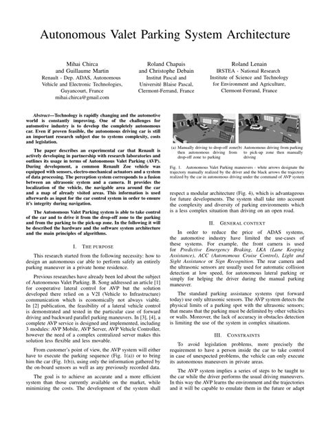 Autonomous Valet Parking System Architecture - IEEE Xplore - coolestguyplanet.net