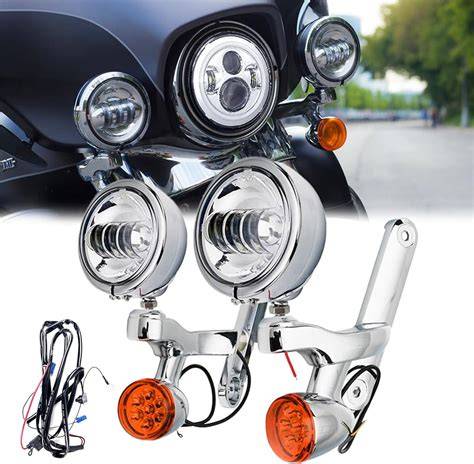 Auxiliary Spot Fog Light Bracket Turn Signal Fit For Harley ... - eBay - raincitystudios.com