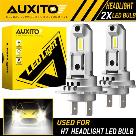 AUXITO LED High/Low Beam Conversion Kit H7 Bulbs Super Bright 6500K GFM ...