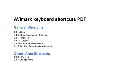 AVImark keyboard shortcuts PDF.pdf DocDroid