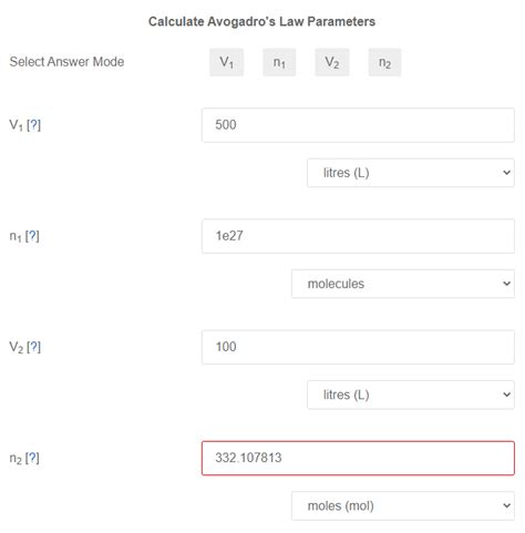 Avogadro Law Calculator - wintechmobiles.com