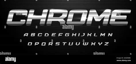 Awesome chrome alphabet. Italic bold stainless font. Letters with ... - muktibox.com
