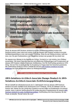 AWS-Solutions-Architect-Associate Schulungsangebot