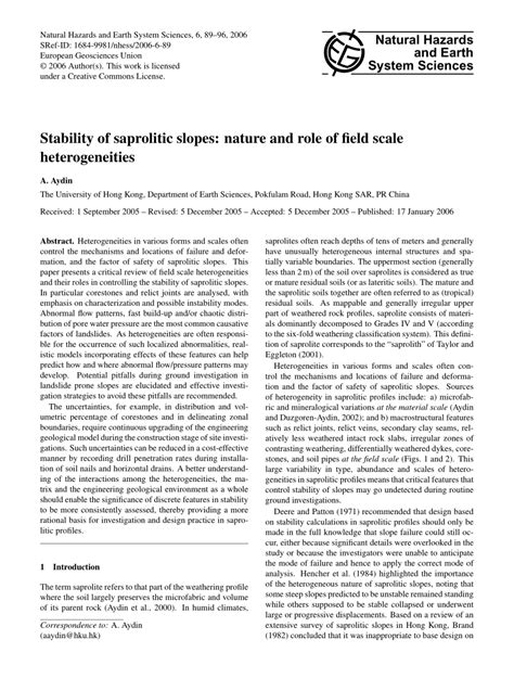 AYDN saprolitic soils nhess 6 89 2006 pdf