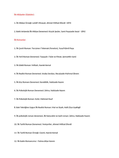 AYT Edebiyat İlkler PDF Scribd.