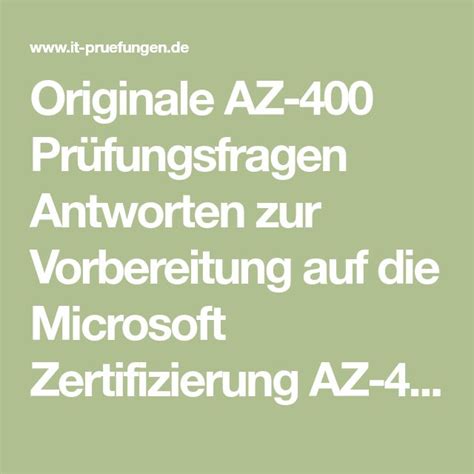 AZ-400 Prüfungsfrage