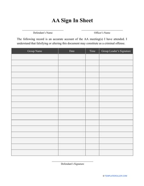 Aa Sign in Sheet Form Fill Out and Sign Printable PDF Template signNow
