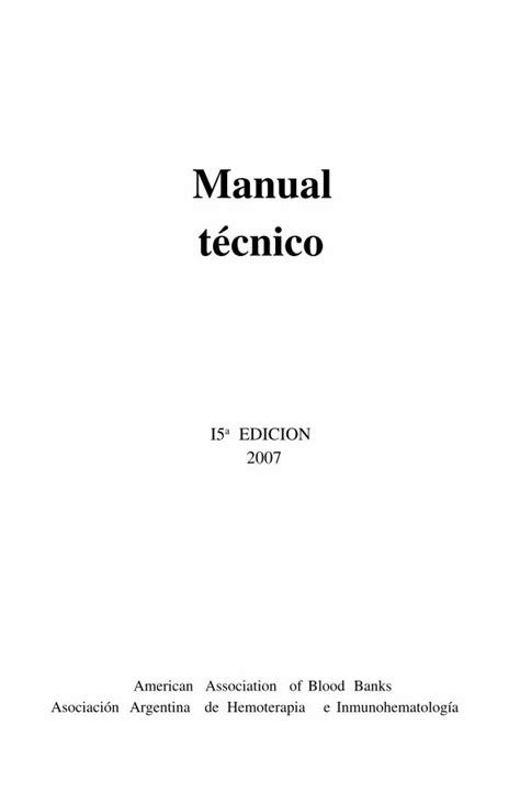 Aabb manuale tecnico 15a edizione 2005. - Polaris 800 xc sp service manual.