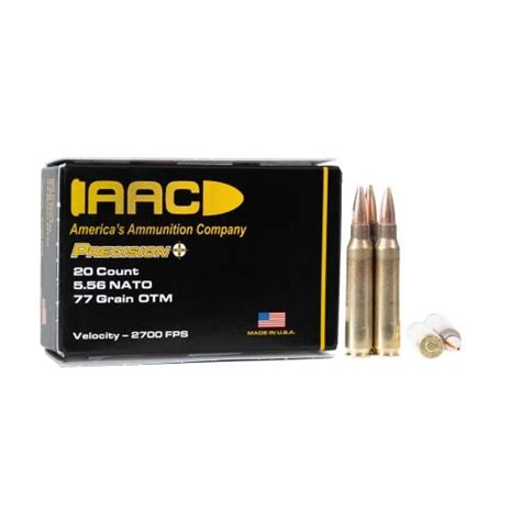Sig Sauer Marksman Elite 5.56mm NATO 77gr OTM Centerfire Rifle Ammo - 20 Rounds - 5.56X45mm OTM (open-tip match), 77-grain cartridge. This ammo features a Sierra MatchKing boat-tail projectile, dependable primers, brass case, and clean-burning propellants for repeatable, unrivaled accuracy. Great for competition or target practice …. 