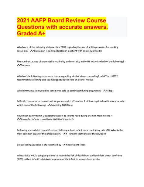 Aafp board review questions.  --Explanations and supporting references are provided fo...