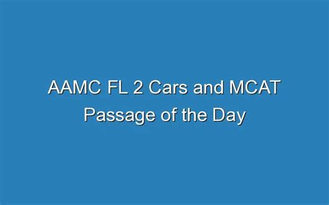 AAMC FL#2 – CARS EXAM. AAMC FL#2 – CARS EXAM. 100% satisfactio