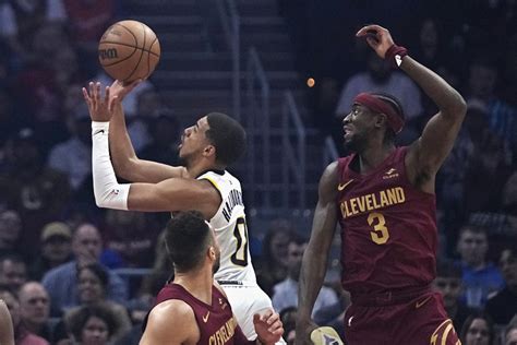 Aaron Nesmith has 26 points for the Pacers in a 125-113 win over the Donovan Mitchell-less Cavaliers