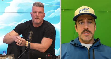 Aaron rodgers pat mcafee show. Aaron Rodgers was sporting an eye patch. Most Pat McAfee fans would have seen analyst A.J. Hawk's eye patch covering his right eye, and now New York Jets quarterback Aaron Rodgers is also sporting ... 
