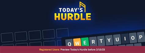 What is Today’s Hurdle? Today’s Hurdle is a fun, tough twist on Wordle, the popular word-guessing game. If you’ve been caught up in the word-game craze, you’ll love the challenge of Today’s Hurdle! How does it work? In Today’s Hurdle, you’ll get six tries to guess a five-letter word. Start by guessing any five-letter word.. 