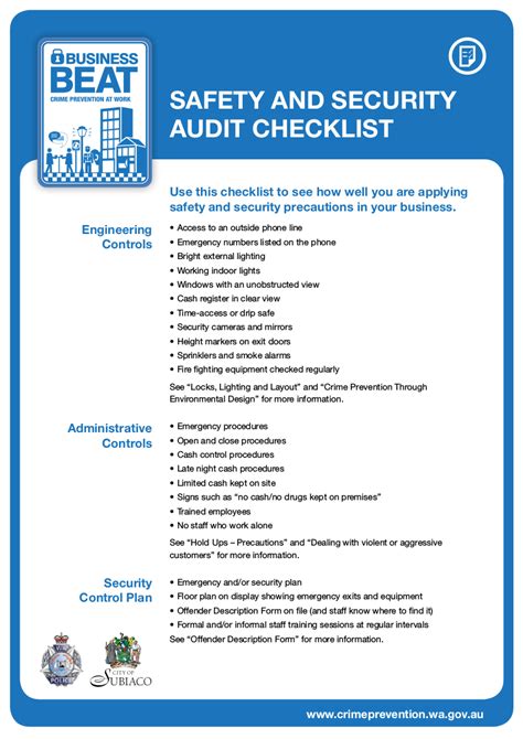 Aasafety Ans Security Check List