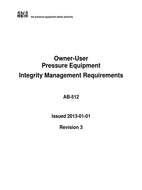 Ab 512 Ou Pressure Equipment Integrity Management Requirements Imr
