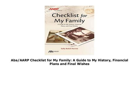 Aba or aarp checklist for my family a guide to my history financial plans and final wishes. - Organizational project portfolio management a practitioneraeurtms guide.