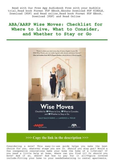 Full Download Abaaarp Wise Moves Checklist For Where To Live What To Consider And Whether To Stay Or Go By Sally Balch Herme