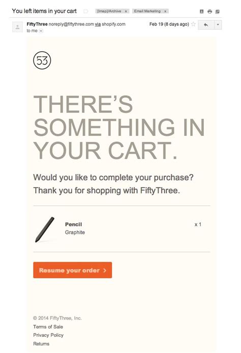 Abandoned Cart Emails from Shopify