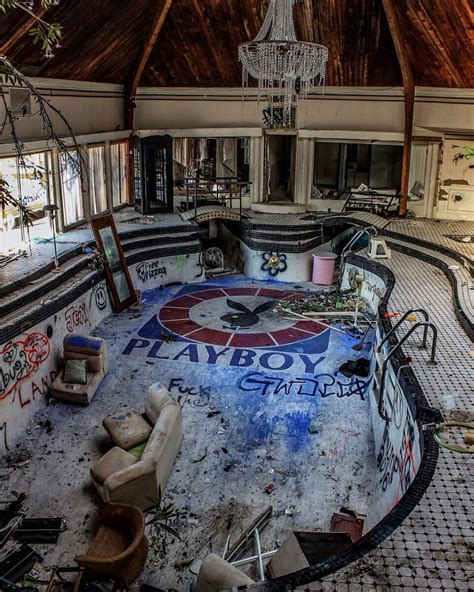 Abandoned playboy mansion. Author: Naaman Fletcher – Flickr @naamanfletcher. The house became famous for its unique Playboy-style swimming pool, which was located in the main living … 