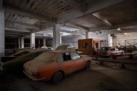 Abandoned toyota dealership. AMC sold its last new car in 1987, but Collier Motors in Pikesville, N.C., has soldiered on, with owner Robert Collier selling used vehicles and parts slowly returning to the soil. Photographed by ... 
