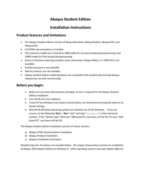 Abaqus 2016 Student Edition Installation Instructions 1