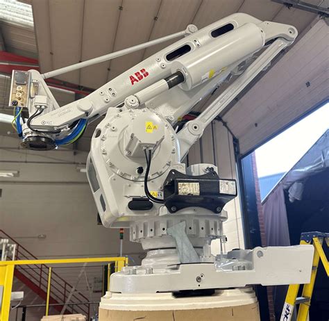 Abb robot plinth.  The robot has an open structure that is especially adapted for fle...