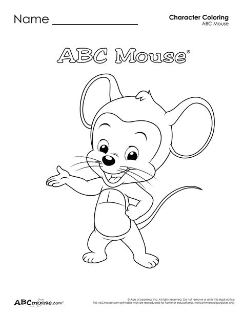 Abc Mouse Coloring Pages Coloring Reference
