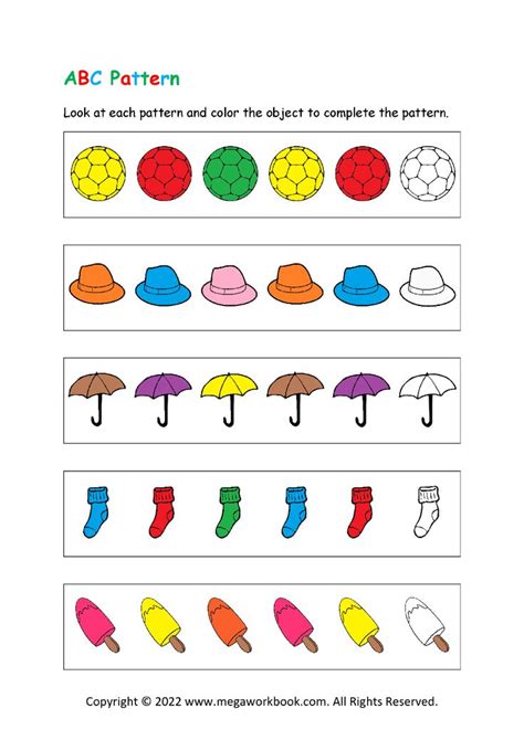 Abc Patterns Kindergarten Pattern Worksheets